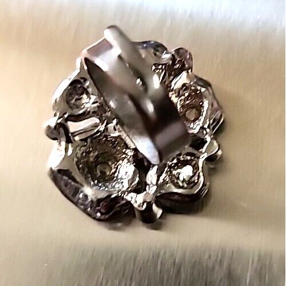 Roses Rhinestones Adjustable‎ Silver Ring - Picture 4 of 11